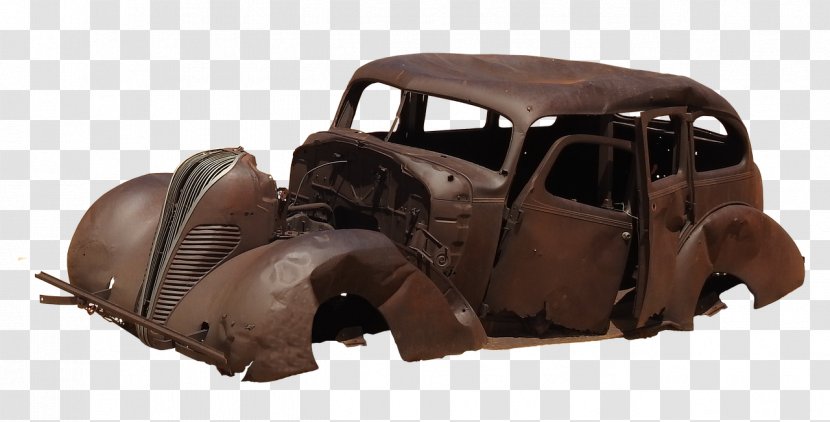 Mid-size Car Antique Decrepit - Metal Transparent PNG