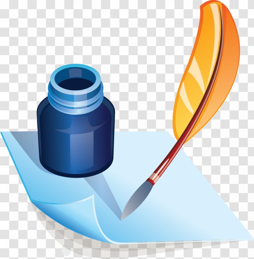 Quill Inkwell Feather - Writing - Archaeologist Transparent PNG
