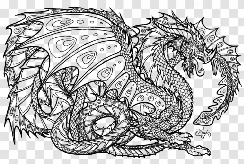 Adult Coloring Book: Stress Relieving Patterns Dragons Book Chinese Dragon Transparent PNG