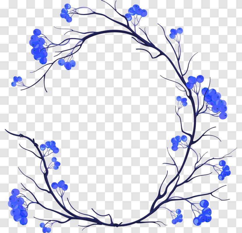 Bird Flower Chinoiserie - Raster Graphics - Blueberry Branch Transparent PNG