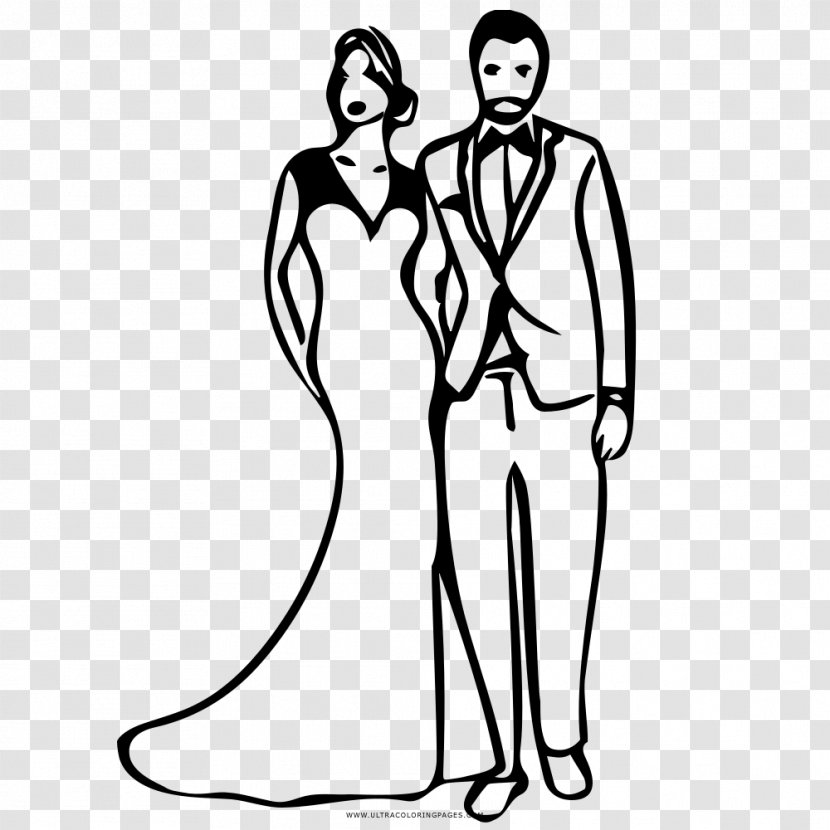 Bridegroom Drawing Black And White - Frame - Bride Transparent PNG