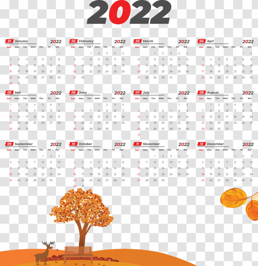 2022 Yeary Calendar 2022 Calendar Transparent PNG