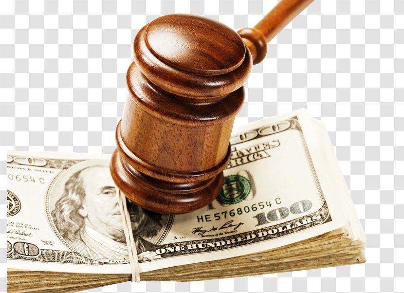 Lawsuit Bankruptcy Finance Court Order Settlement - Class Action - Coin Wooden Hammer Under Transparent PNG