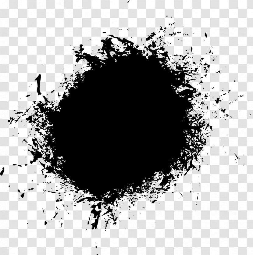 Halftone Black And White Grunge - Monochrome - Dot Transparent PNG