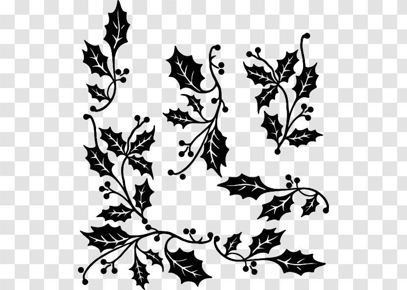 Common Holly Black And White Clip Art - Leaf - Pollinator Transparent PNG