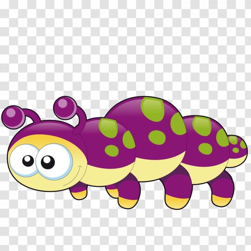 Reptile Turtle Cartoon - Pink - Cute Caterpillar Transparent PNG
