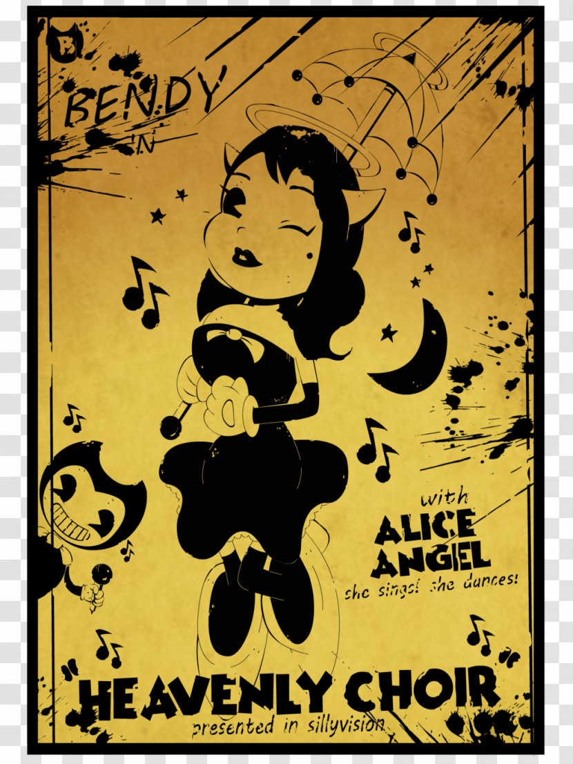 Bendy And The Ink Machine Fan Art Drawing Poster - Deviantart Transparent PNG