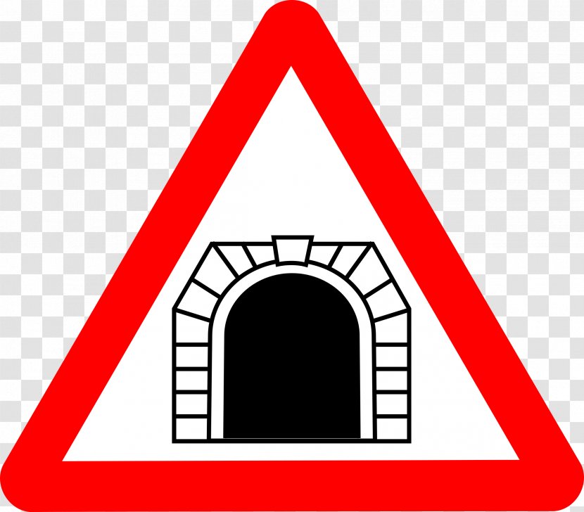 Tunnel Warning Sign Traffic Road - Bridge Transparent PNG