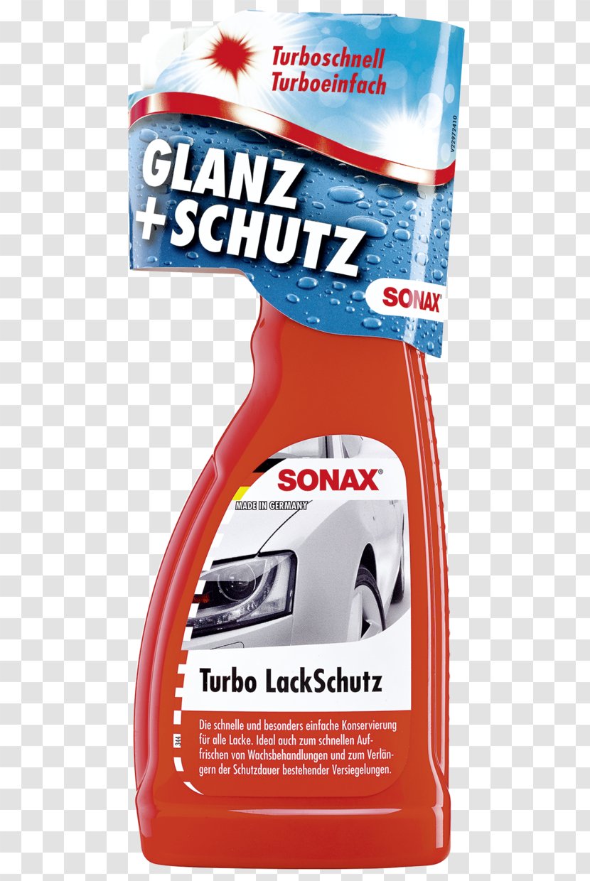 Household Cleaning Supply Sonax 02972410 Turbo Lackschutz 500ml LackSchutz Konservierung MicrofaserTuch FlugrostEntferner Brand Motor Oil - Paint Protection Transparent PNG