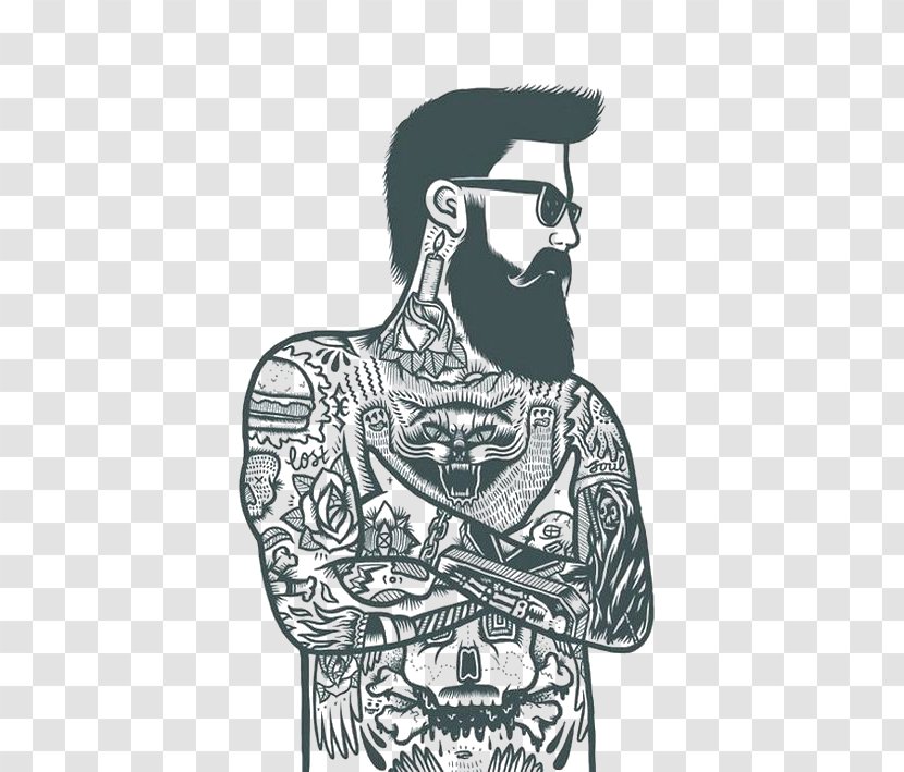 Tattoo Artist Sleeve Ink Removal - Bearded Transparent PNG
