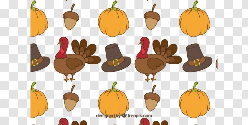 Turkey Thanksgiving Dinner Pattern - Food - Repeat Transparent PNG