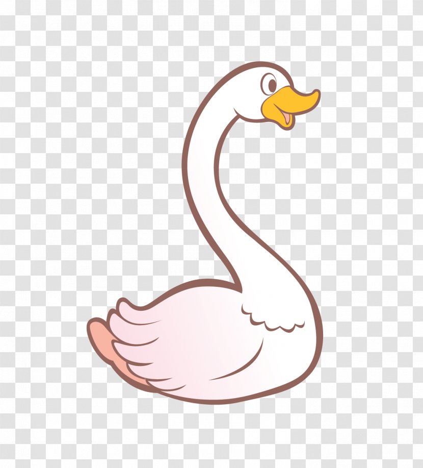 Duck Domestic Goose Cygnini Illustration - Watercolor Painting - Lovely Big White Vector Transparent PNG