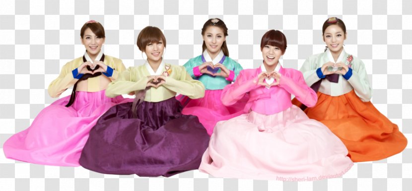 Hanbok KARA K-pop Costume Gyeongbokgung - Watercolor Transparent PNG