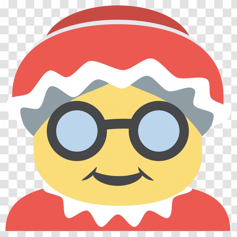 Mrs. Claus Emoji Santa Christmas Emoticon - Eyewear - Hand Transparent PNG