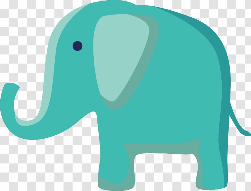 Indian Elephant Blue Clip Art - Vector Transparent PNG