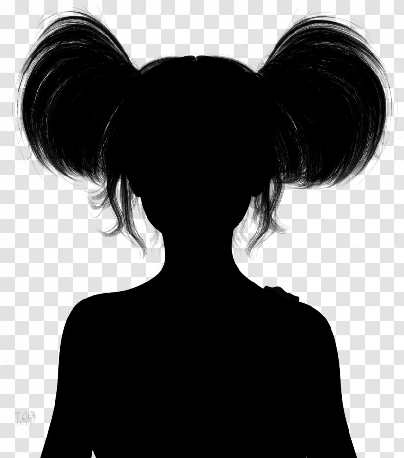Black Hair Silhouette Long - Step Cutting Transparent PNG