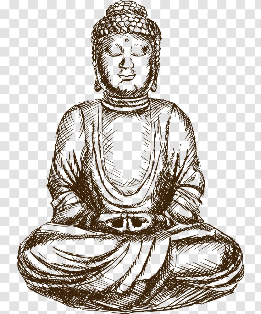 Sitting Buddha Lotus Pose Meditating Esoteric Drawing Indian Spiritual  Teacher Stock Vector by goldenshrimp 442030404