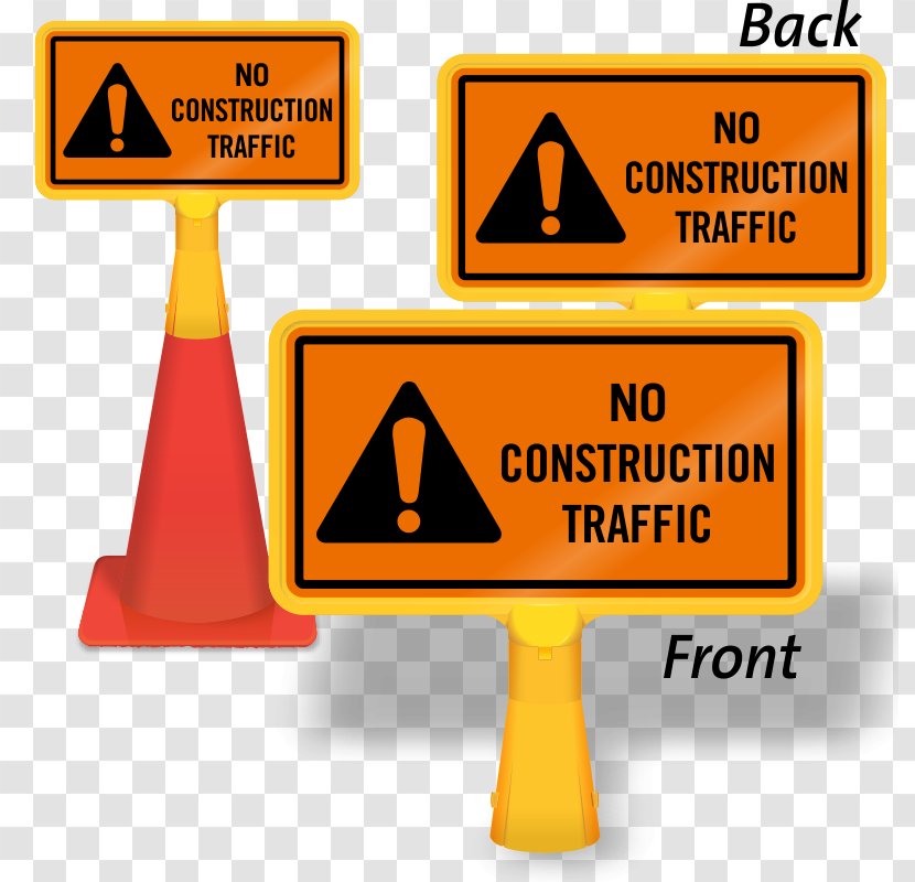 Traffic Sign Warning Roadworks - Road Transparent PNG