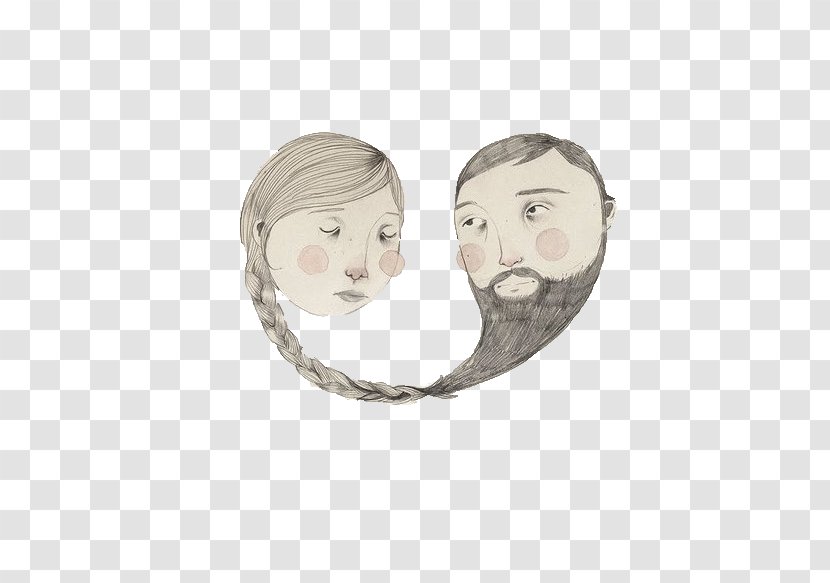 Beard Oil Man Love Illustration - Creative Men And Women Transparent PNG