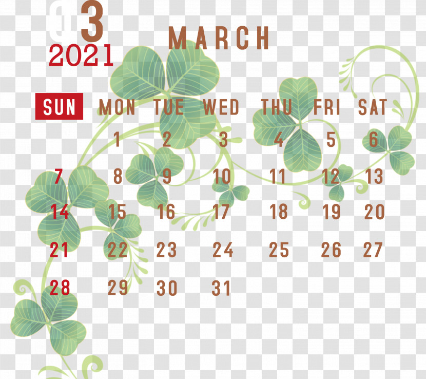 March 2021 Printable Calendar March 2021 Calendar 2021 Calendar Transparent PNG