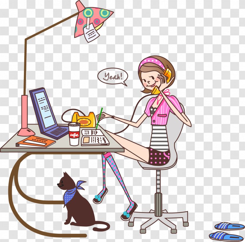 Handbag - Comics - Talking On The Phone Transparent PNG