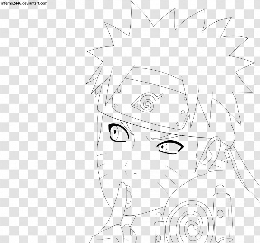 Line Art Nose Sketch - Facial Expression - How To Draw Naruto Uzumaki Transparent PNG