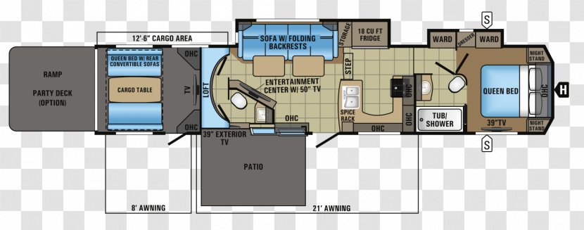 Floor Plan Jayco, Inc. Campervans Fifth Wheel Coupling - List Price - Sofa View Transparent PNG