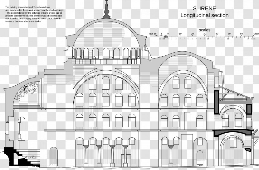 Byzantine Empire Byzantium Revival Architecture Constantinople Hagia Irene - Dome - Section Transparent PNG