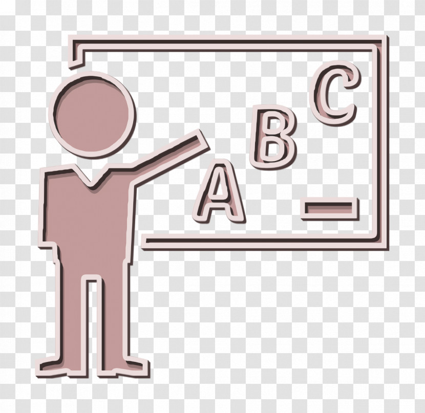 Academic 1 Icon Grammar Icon Teacher Teaching Grammar Class On A Whiteboard Icon Transparent PNG