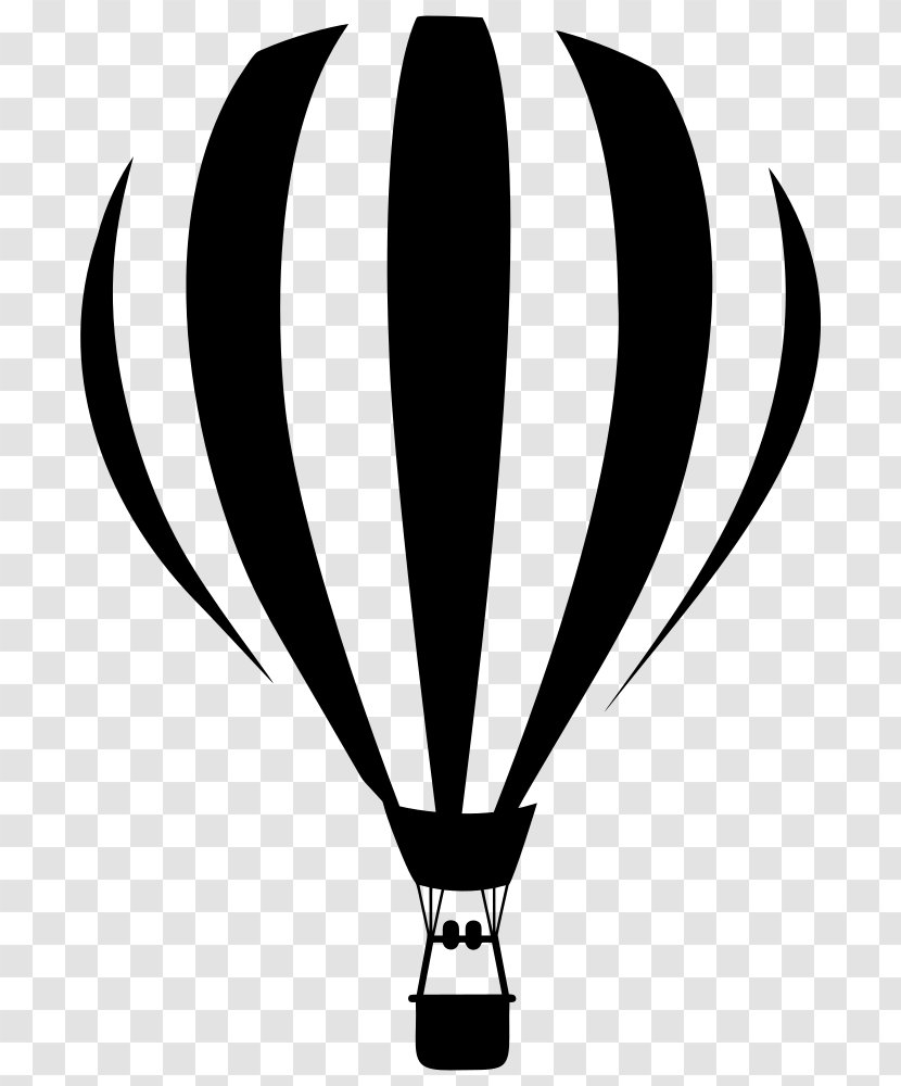 Hot Air Balloon Silhouette - Blackandwhite - Symbol Aerostat Transparent PNG