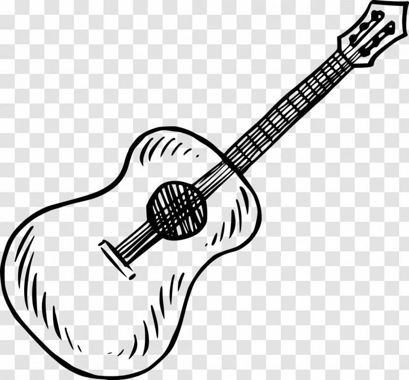 Drawing Acoustic Guitar Painting Musical Instruments - Silhouette Transparent PNG