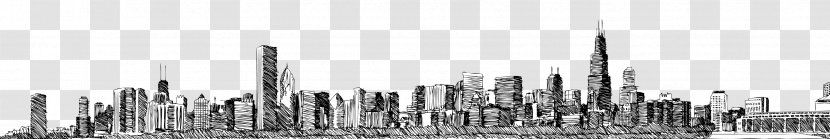 Skyline Drawing Cityscape New York Illustration - Monochrome - Industrial Revolution Building Transparent PNG