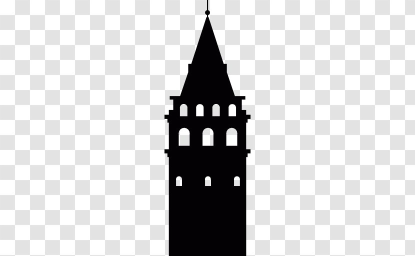 Galata Tower Illustration - Black And White Transparent PNG