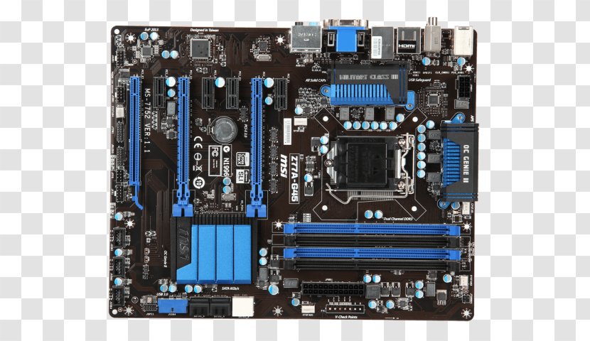 Intel LGA 1155 For Msi Ms-7752 Laptop Motherboard Z77A-G45 Ver:1.1 Skt Ddr3 100% ATX - Microcontroller Transparent PNG