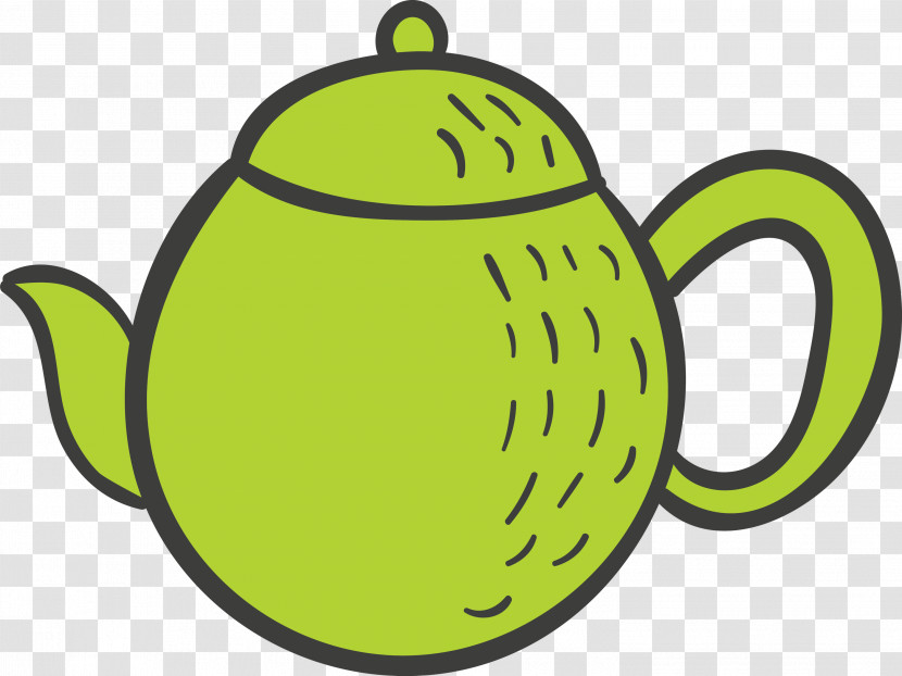 Yellow Teapot Line Meter Transparent PNG