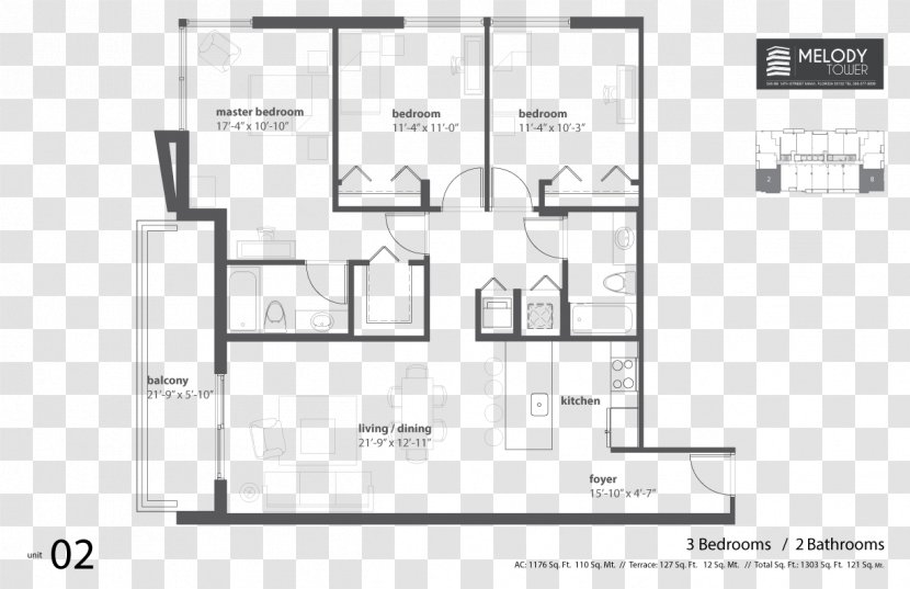 Floor Plan Melody Tower Bedroom Apartment Hot Tub Transparent PNG