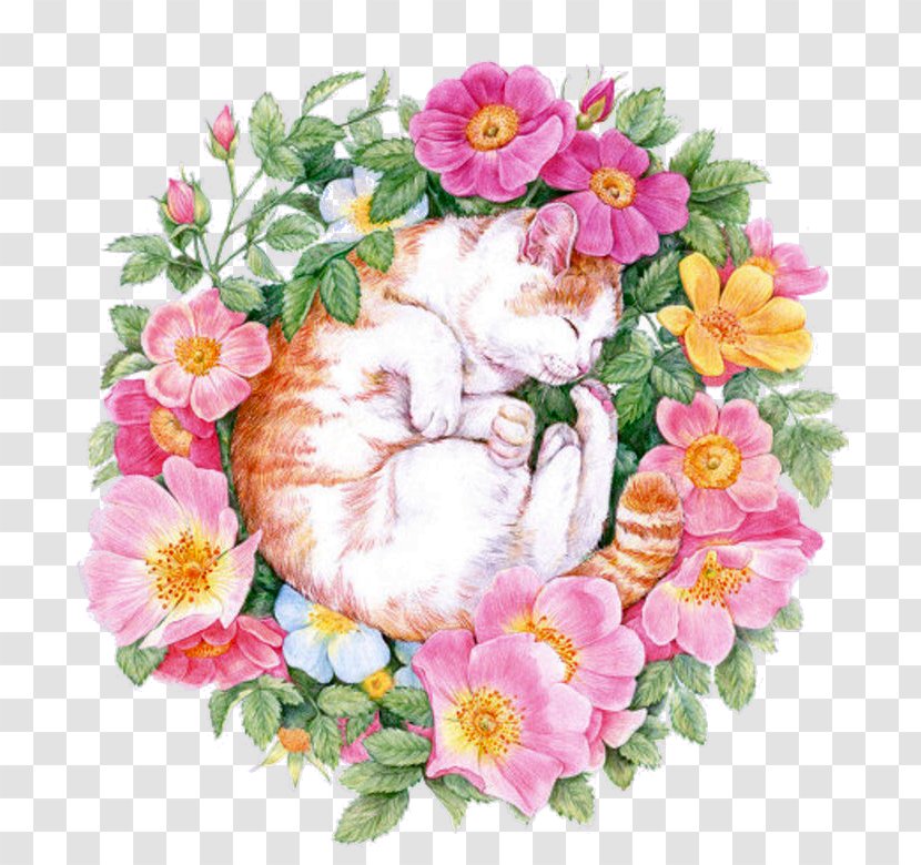 U82b1u4e4bu7e6a: 38u7a2eu82b1u7684u8272u925bu7b46u5716u7e6a Colored Pencil Flower Painting Drawing - Petal - Cat Among The Flowers Transparent PNG