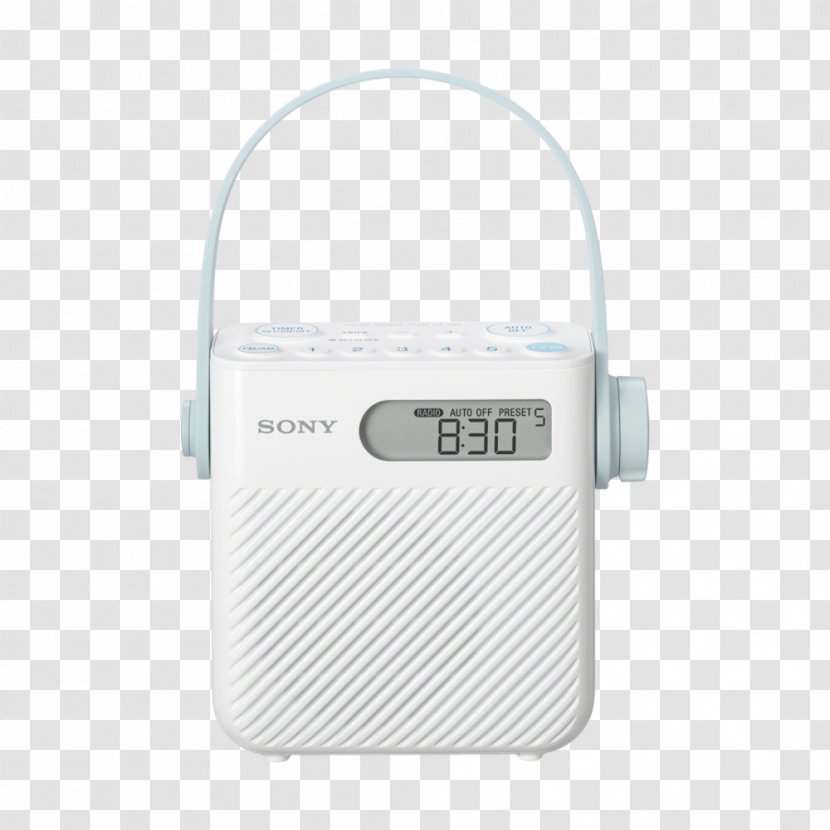 FM Bathroom Radio Shower Sony ICF-S80 AM Broadcasting - Electronics Transparent PNG