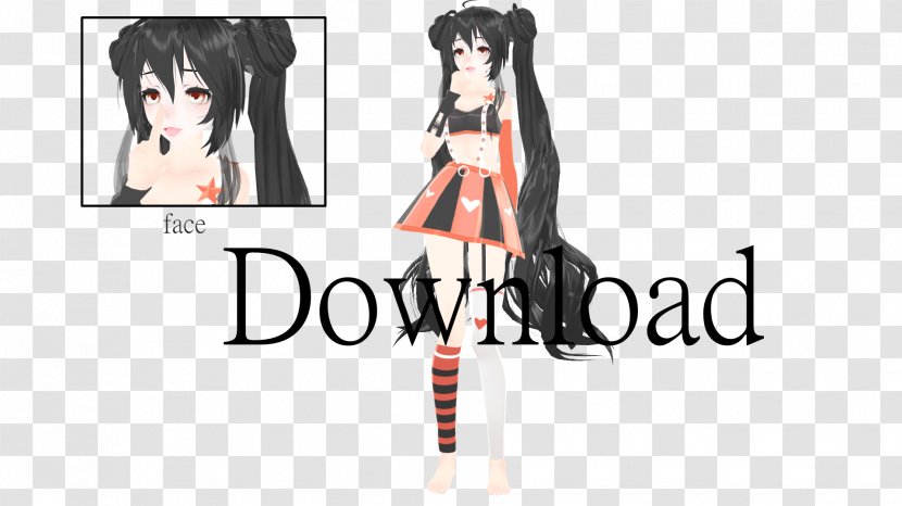 Hatsune Miku MikuMikuDance Clothing Character Black Hair - Tree Transparent PNG