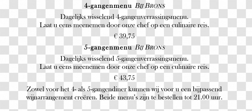 Course Document Menu Restaurant Dinner - Paper - Cafeteria Transparent PNG