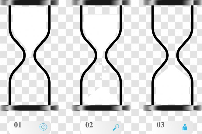 Chart Hourglass - Monochrome - Vector Transparent PNG