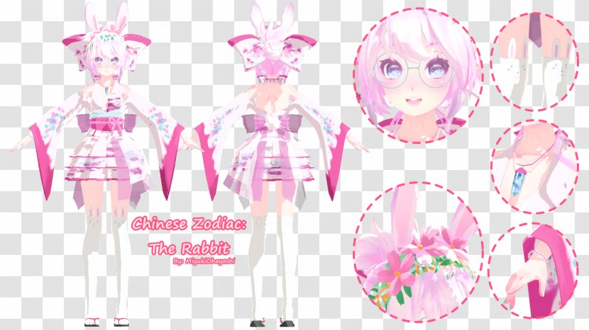 VRChat MikuMikuDance Rabbit Character 0 - Chinese Zodiac Transparent PNG