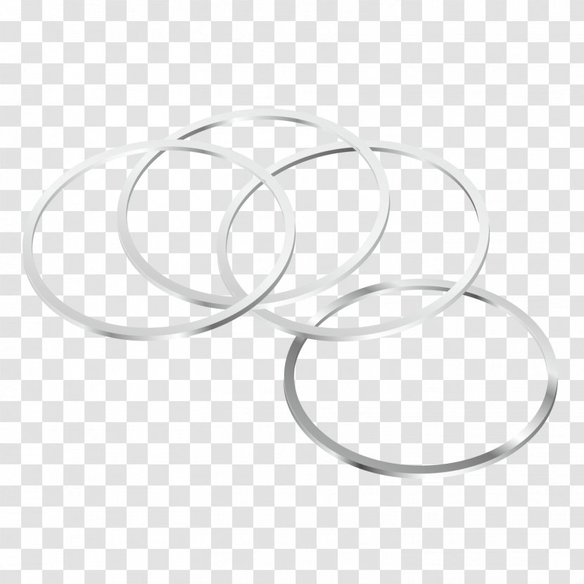 White Brand Circle Pattern - Vector Silver Iron Ring Transparent PNG