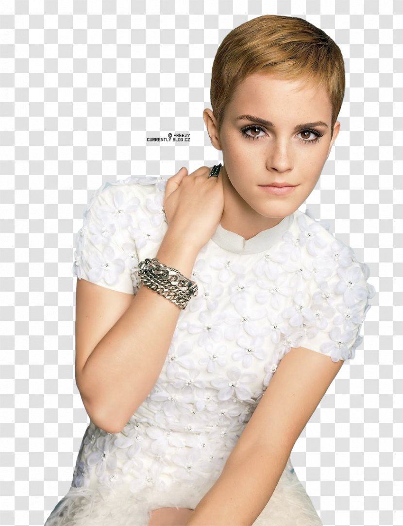 Emma Watson Pixie Cut Short Hair Hairstyle - Watercolor Transparent PNG