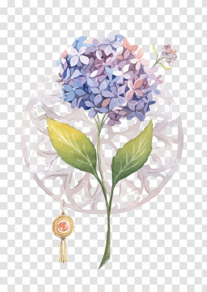 Hydrangea Watercolor Painting - Floral Design - Vector Flower Transparent PNG