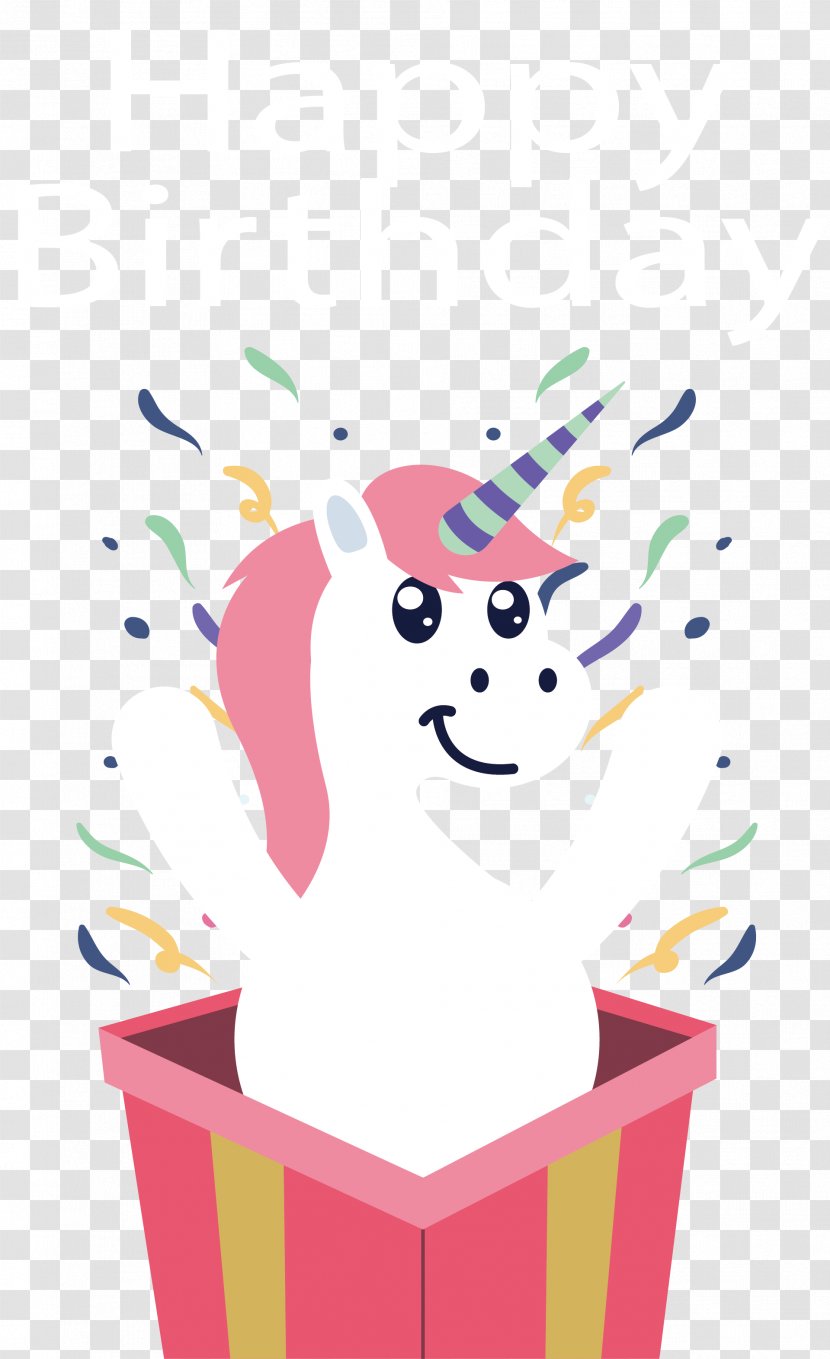 gift unicorn surprise frame in the box transparent png pnghut