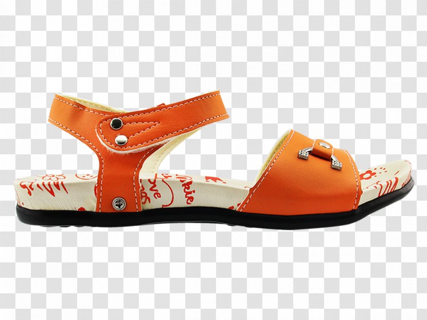 Slide Sandal Shoe Product - Orange Transparent PNG