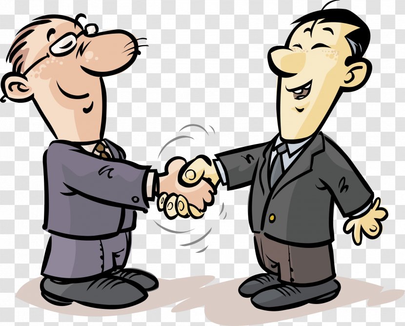 Handshake Cartoon Contract Clip Art - Laughter - Greeting Transparent PNG