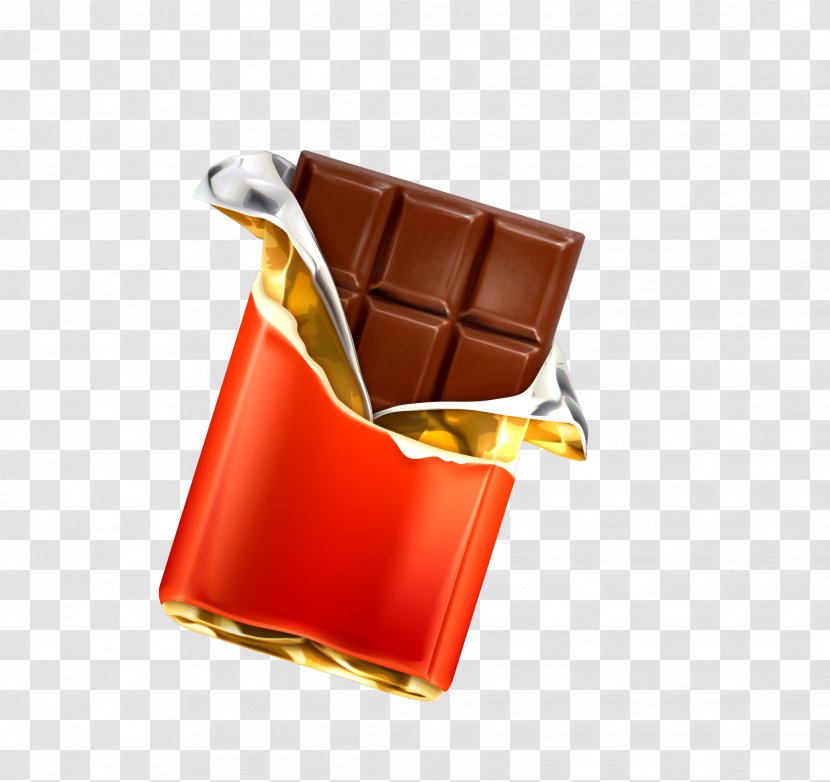 Chocolate Bar Bonbon Clip Art Truffle - Orange - Block Illustration Transparent PNG