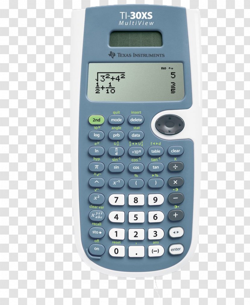 Texas Instruments TI-30XS MultiView Scientific Calculator - Caller Id Transparent PNG